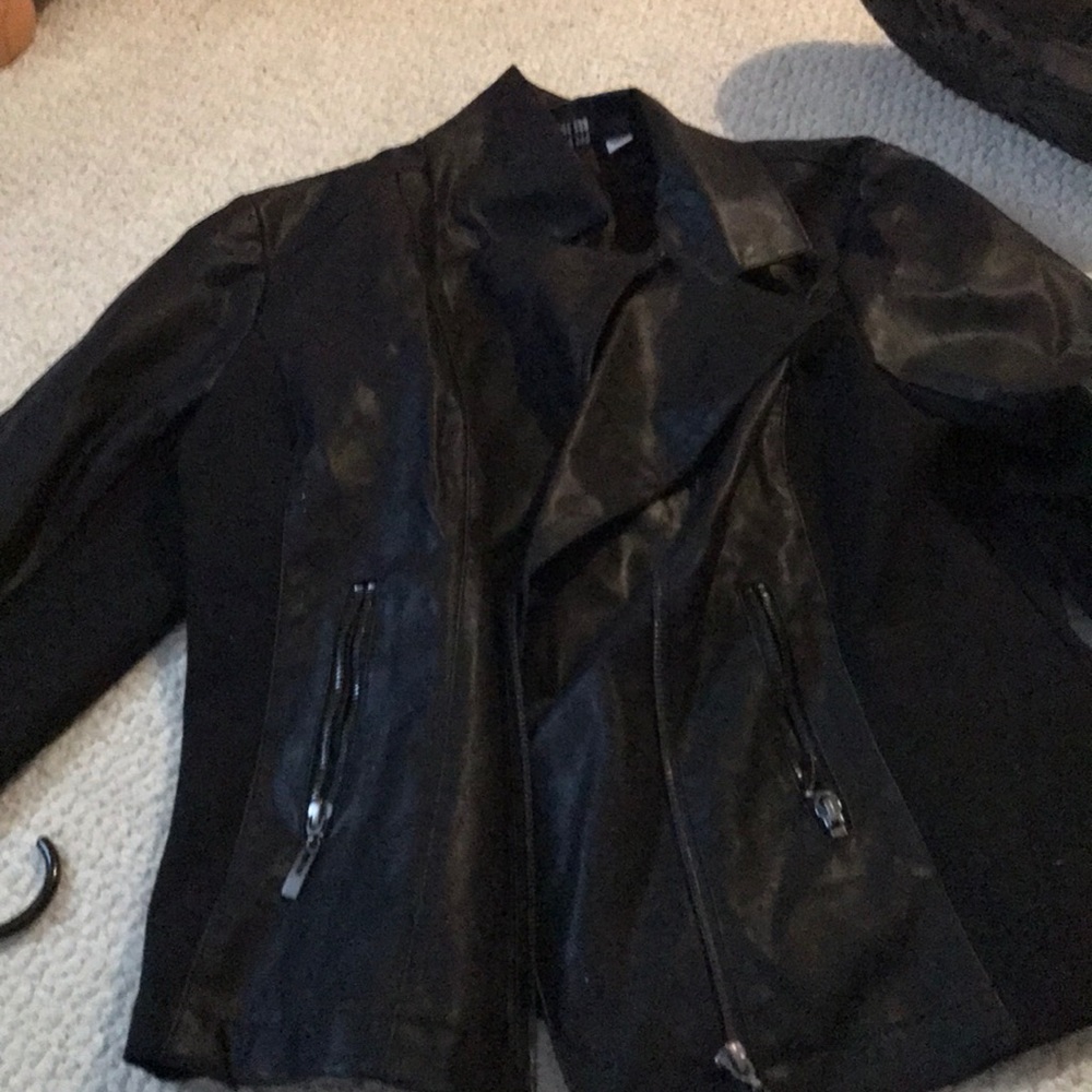 Black leather jacket